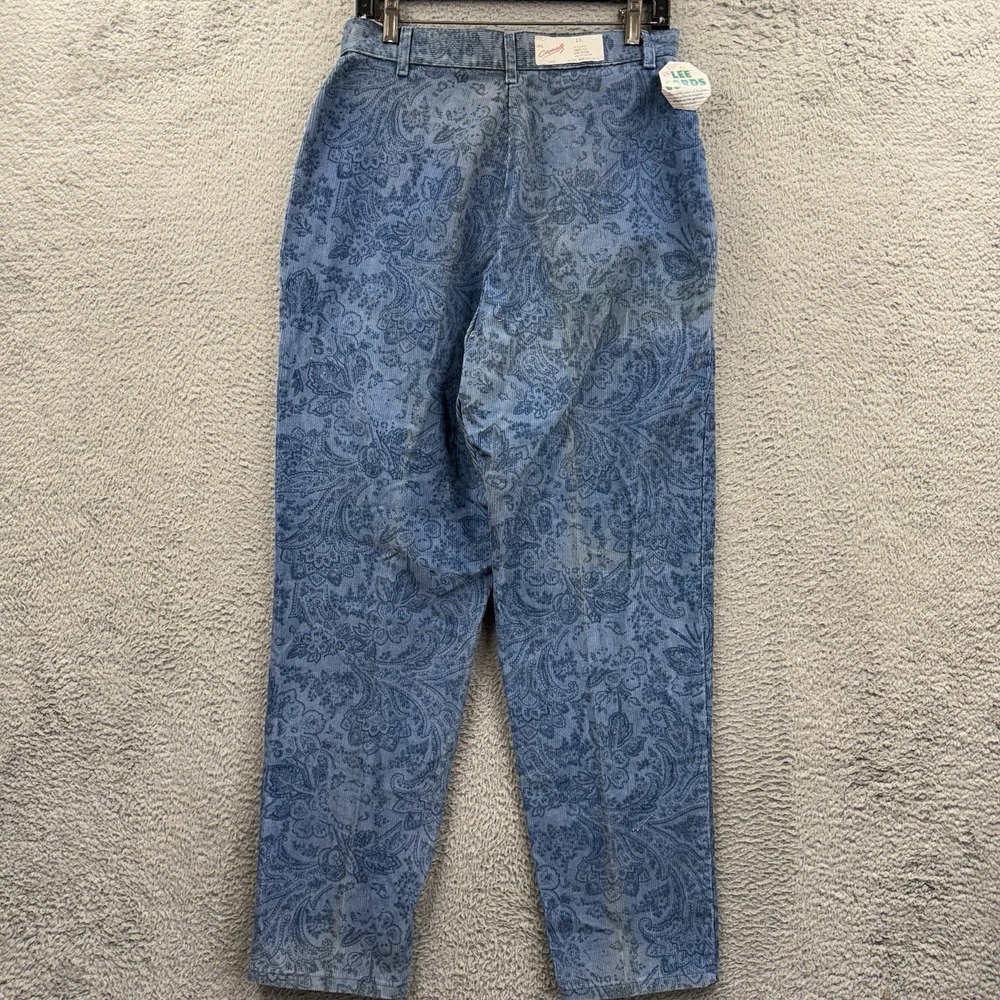 Vintage Lee Casuals Corduroy Pants 13 Blue Paisley Baggy Buckle Mom Jeans Skate